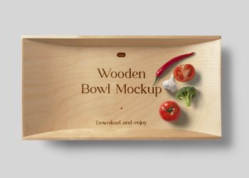 Deep Wooden Bowl Free Mockup