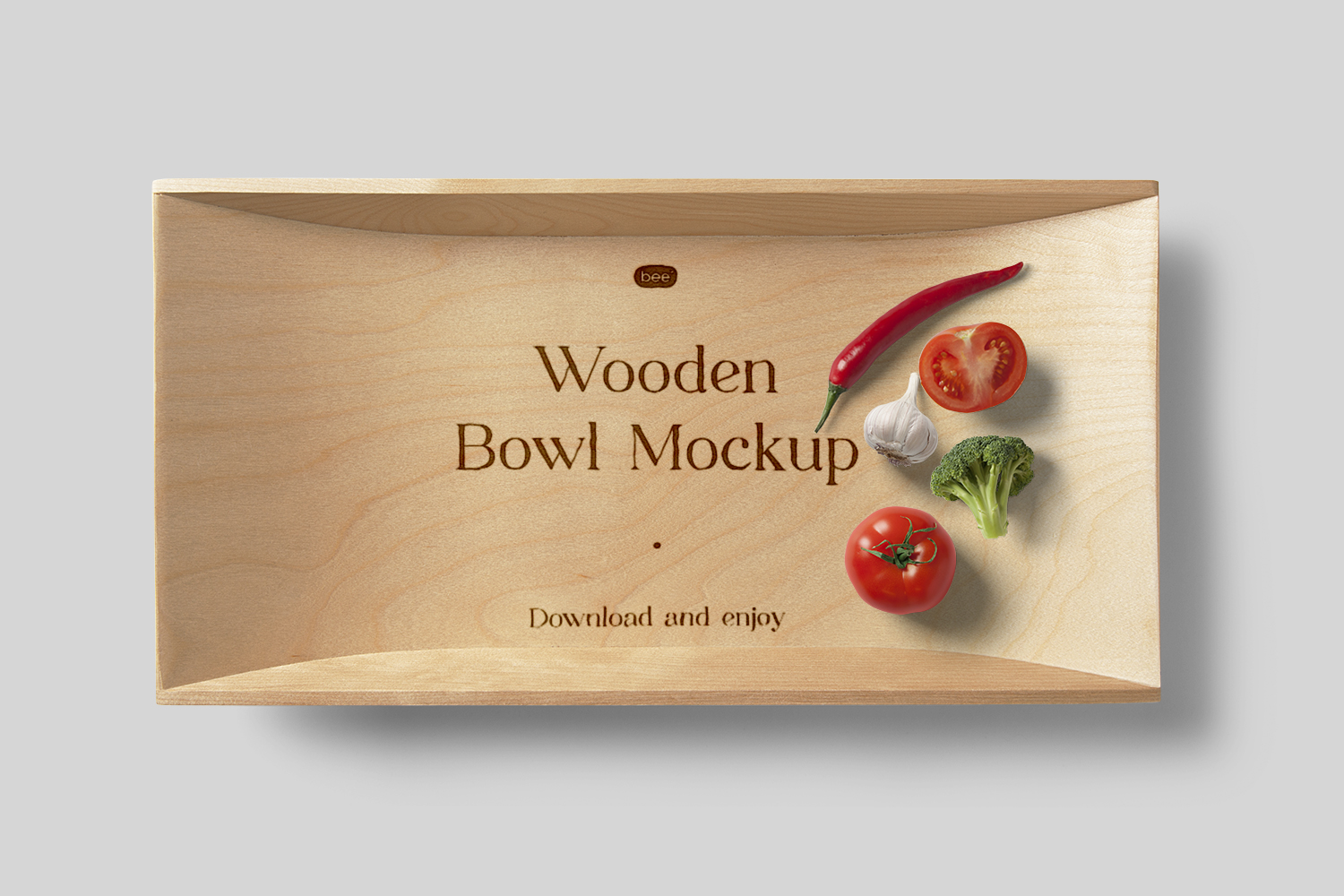 Deep Wooden Bowl Free Mockup