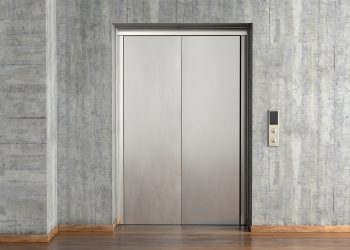 Elevator Door Branding Free Mockup
