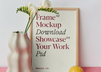 Frame with Vase Free Mockup