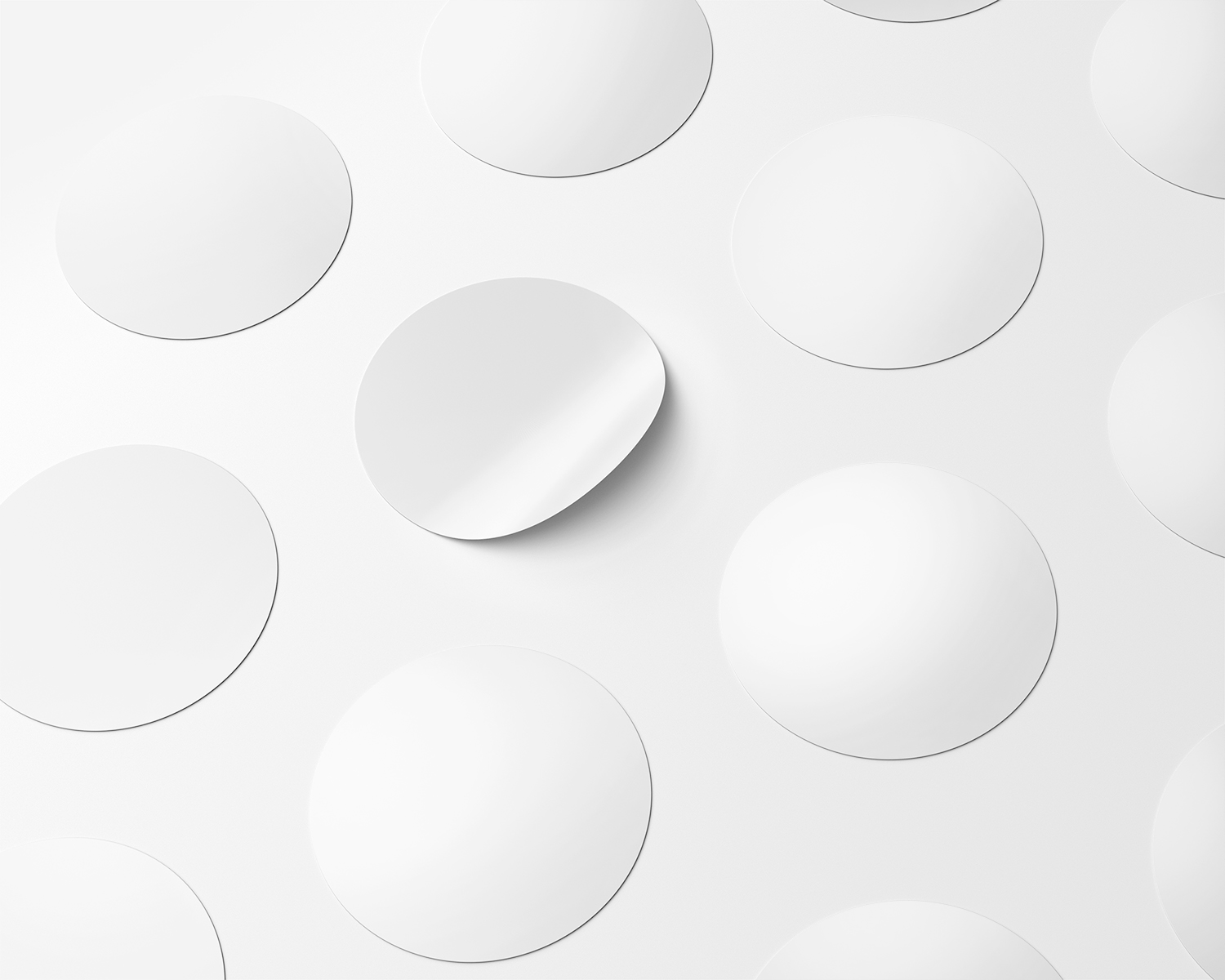 Isometric Round Stickers Free Mockup