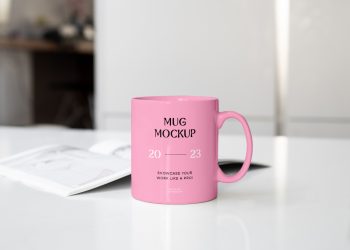 Mug on Desk Free Mockup