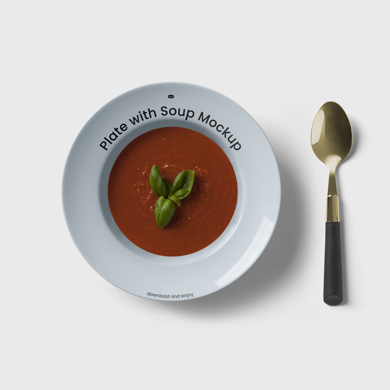 Plate with Soup Free Mockup