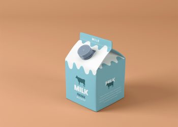 Small Milk Box Free Mockup