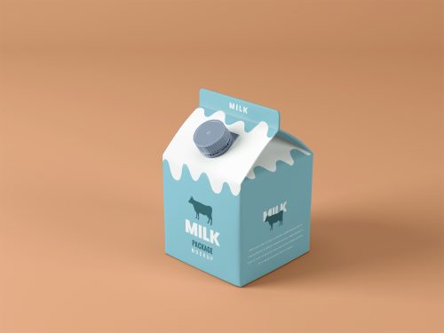 Small Milk Box Free Mockup