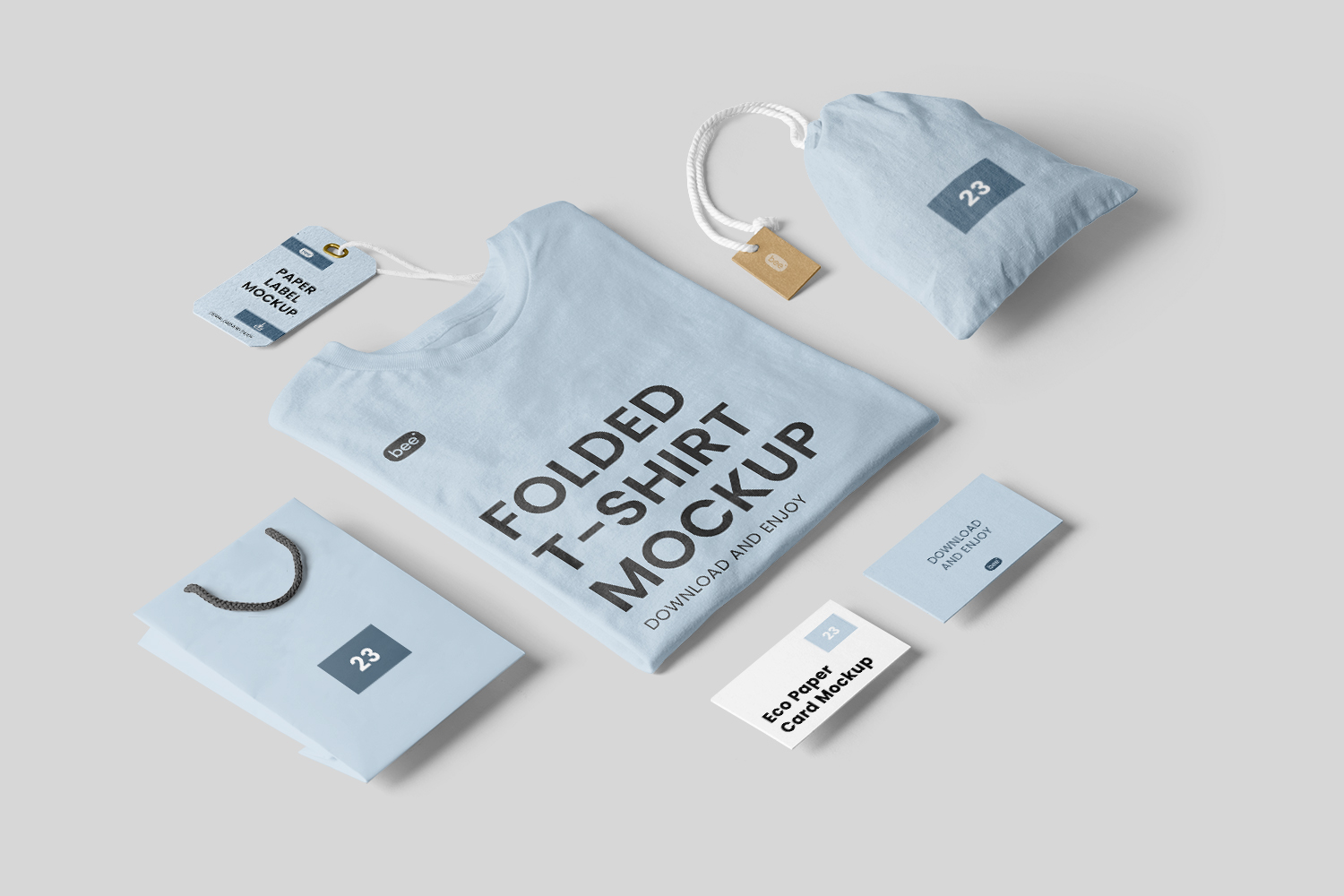 T-Shirt and Bag Free Mockup