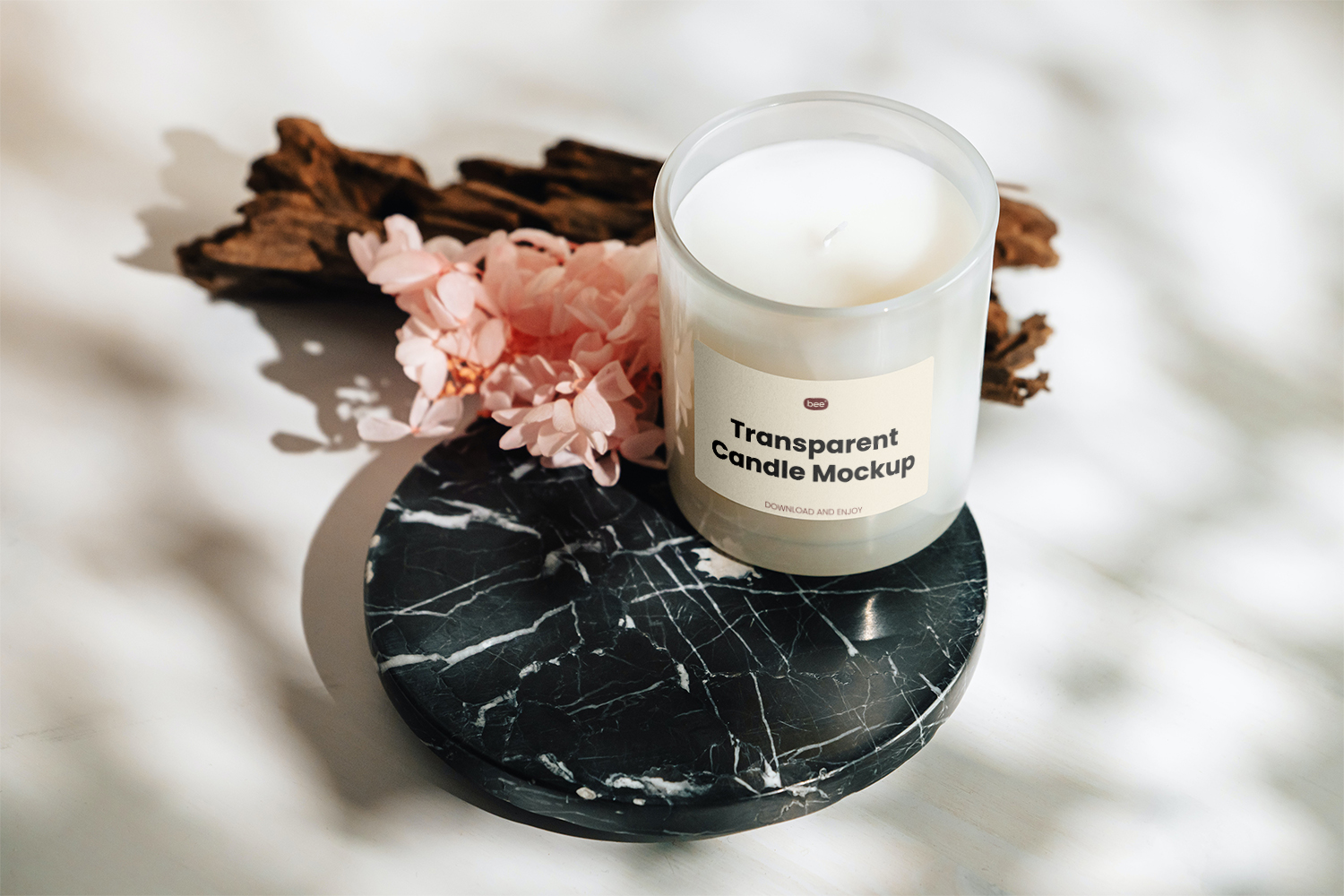 Transparent Candle Free Mockup