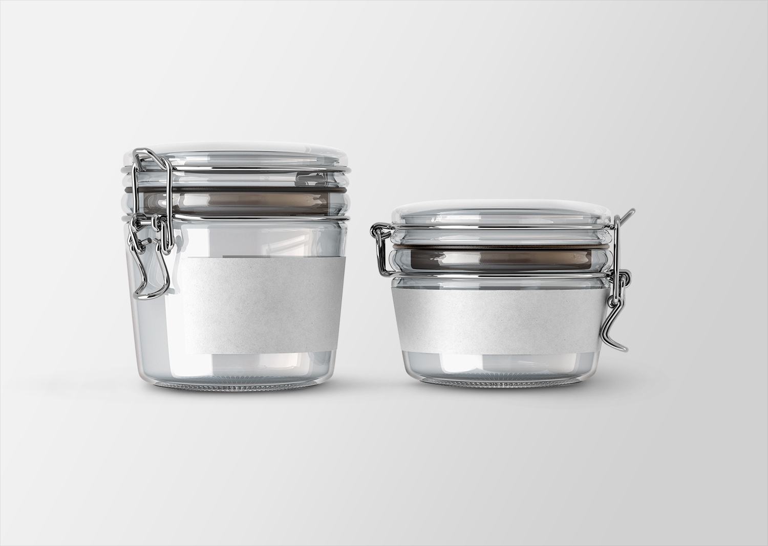 Airtight Clear Glass Jar Label Free Mockup