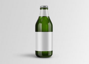 Amber Beverage Bottle Free Mockup