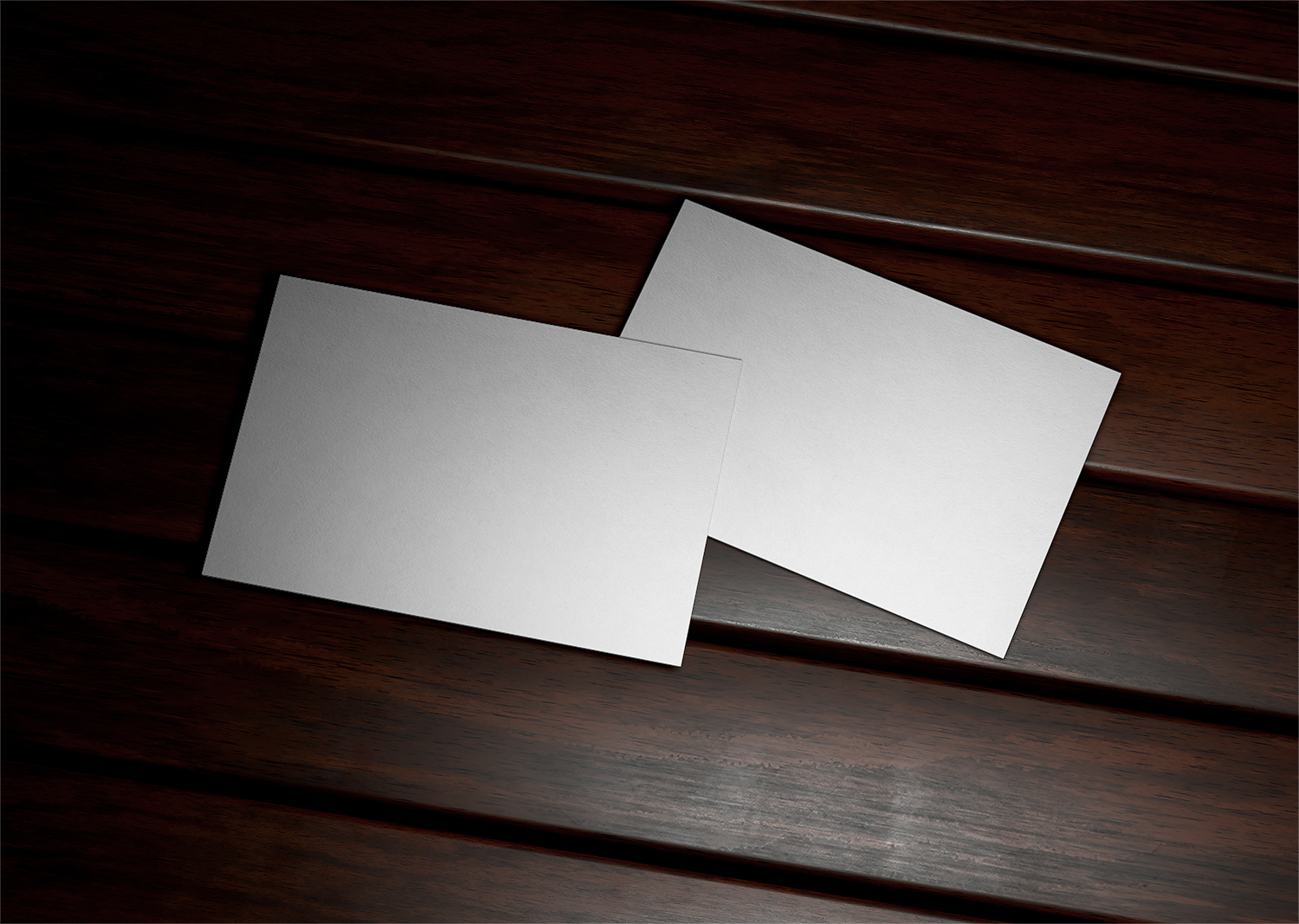 Business Card on Wood Panels Free Mockup