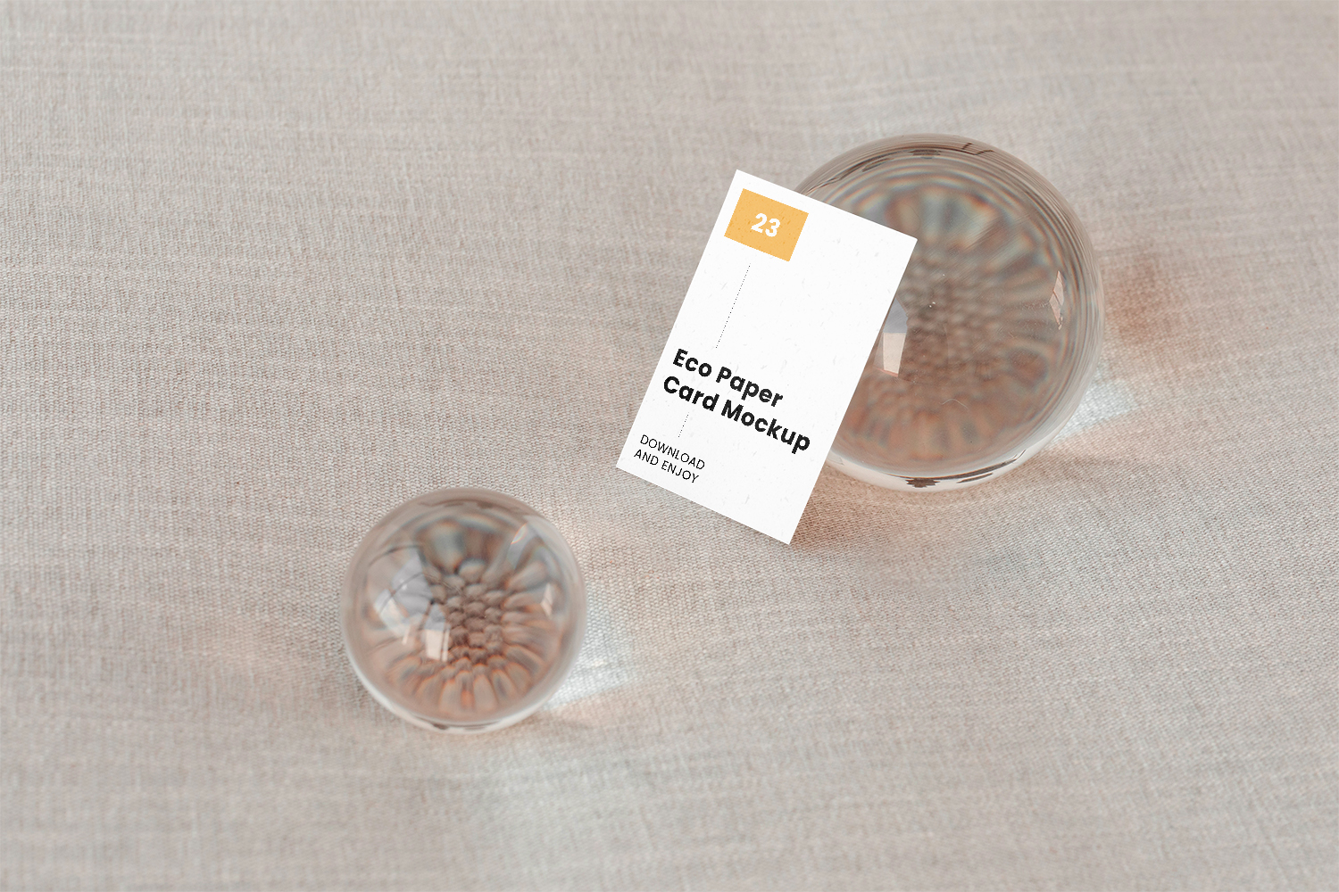 Business Card with Glass Ball Free Mockup