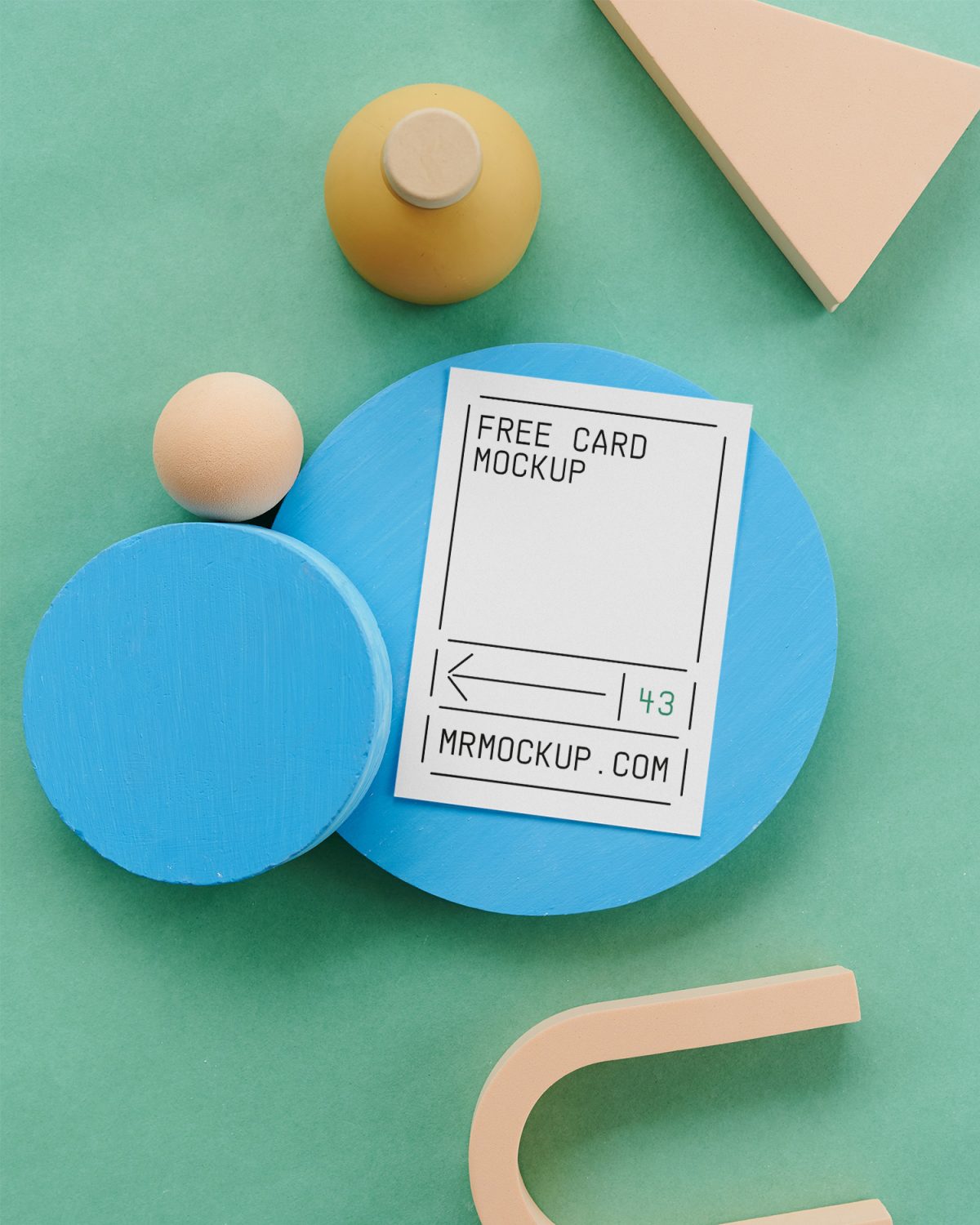 Cards on Circle Block Free Mockup