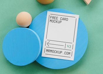 Cards on Circle Block Free Mockup
