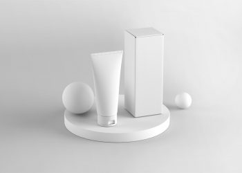 Cosmetic Tube with Box Free Mockup