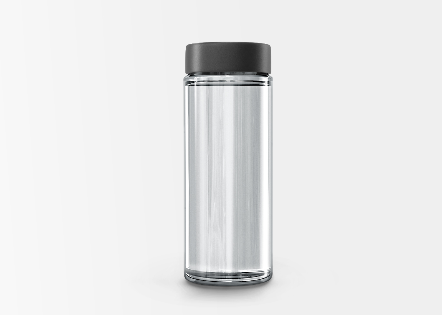 Cylindrical Clear Glass Bottle Free Mockup