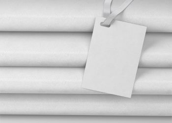 Folded Fabric with Label Tag Free Mockup