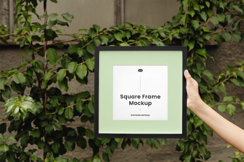 Frame with Hand Free Mockup