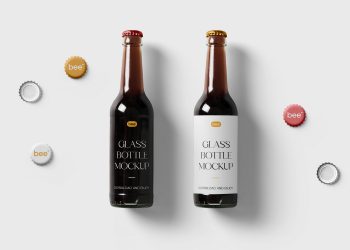 Glass Bottle with Cap Free Mockups