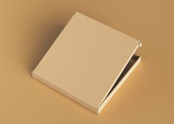 Half Opened Pizza Box Free Mockup