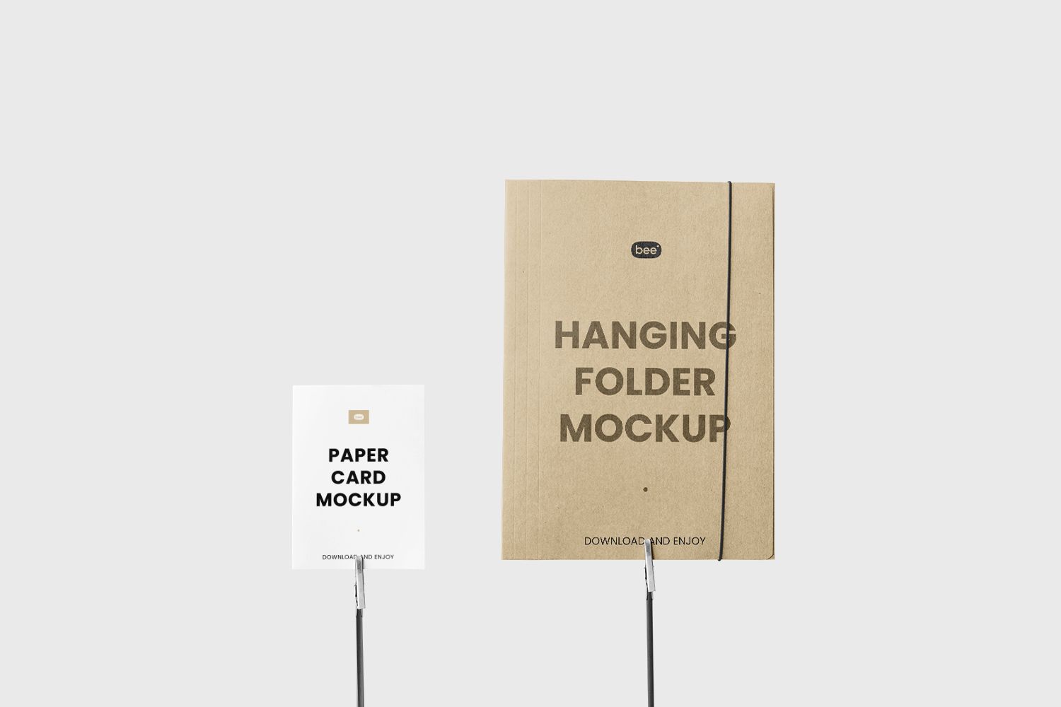 Hanging Folder with Card Free Mockup