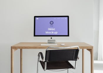 Home Office iMac Free Mockup