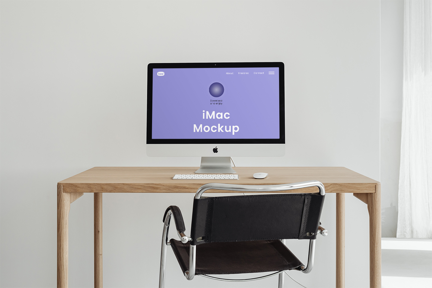 Home Office iMac Free Mockup