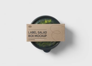 Label Salad Box Free Mockup