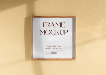 Square Frame on Wall Free Mockup