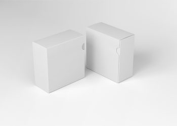 Two Square Slide Box Free Mockup