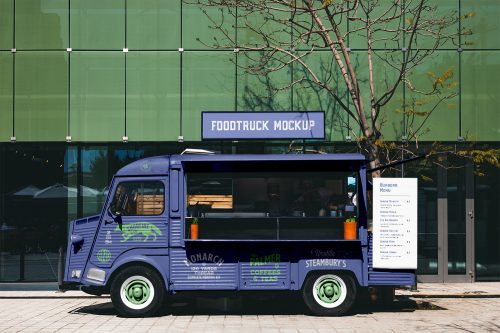 Vintage Food Truck Free Mockup