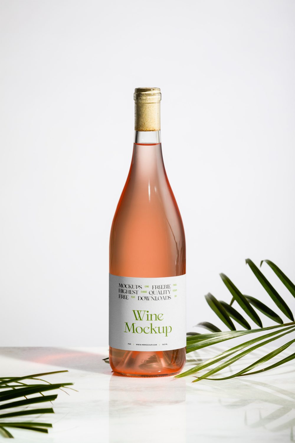 Wine Bottle with Label Free Mockup