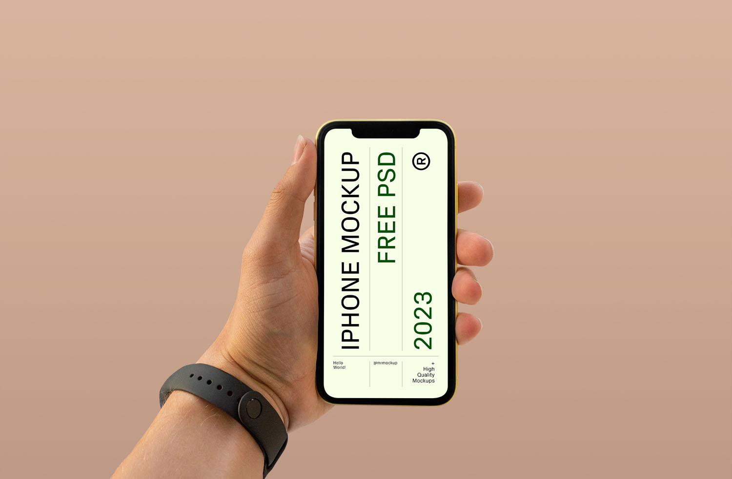 iPhone in Hand Free Mockup
