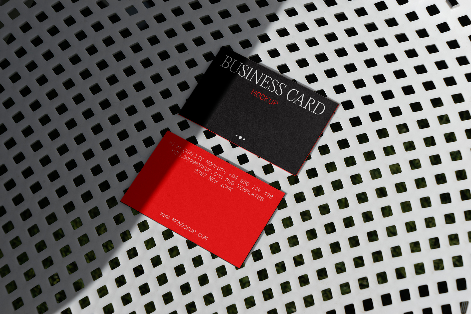 Business Cards on Chair Free Mockup