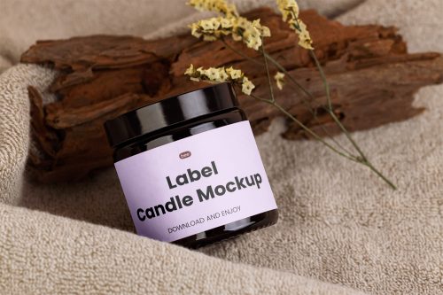 Cosmetic Jar with Label Free Mockup