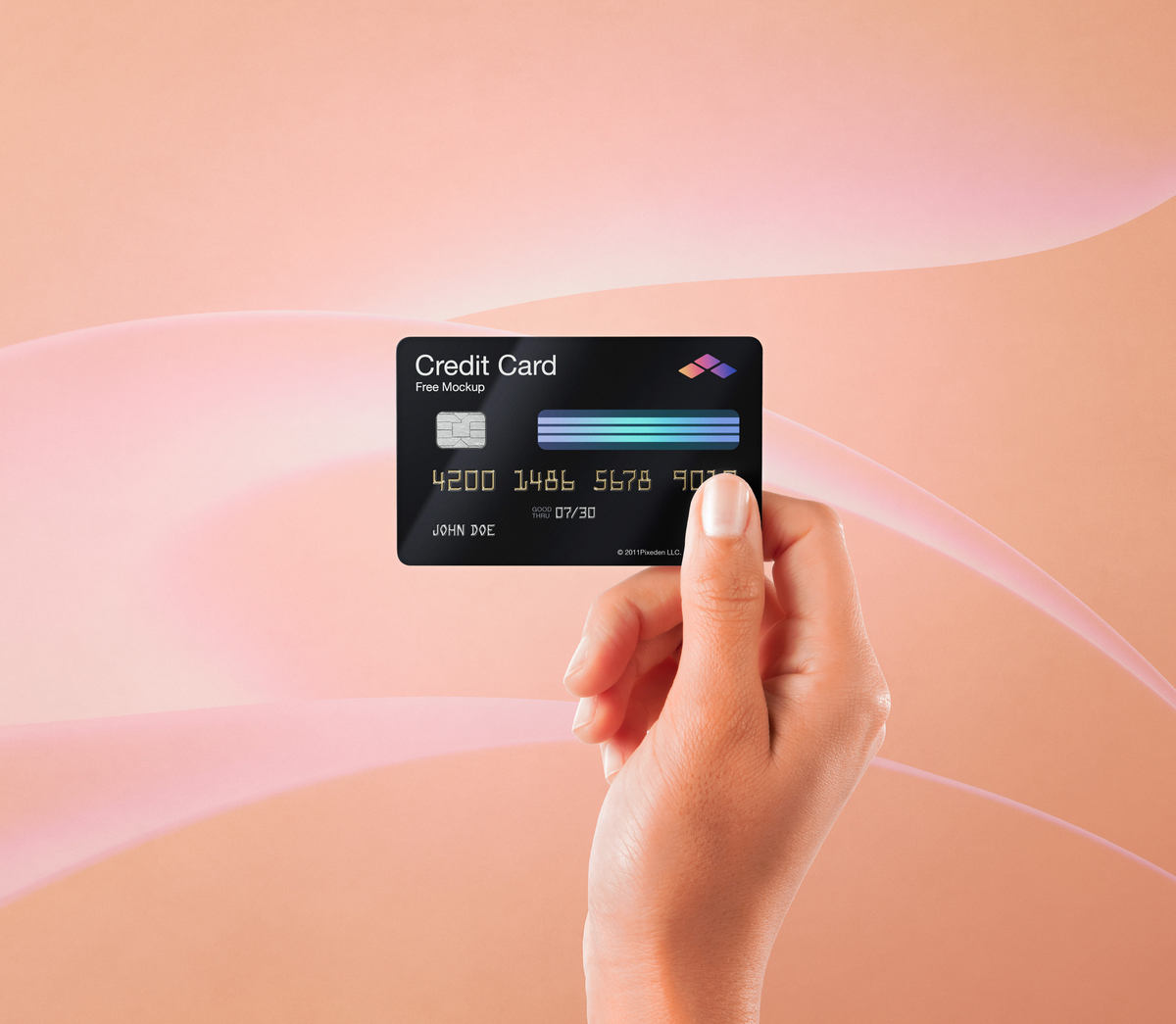 Hand Holding Credit Card Free Mockup