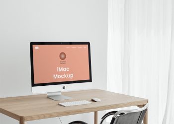 Home Office iMac Free Mockup