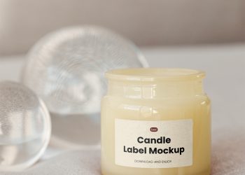 Label Jar with Glass Ball Free Mockup