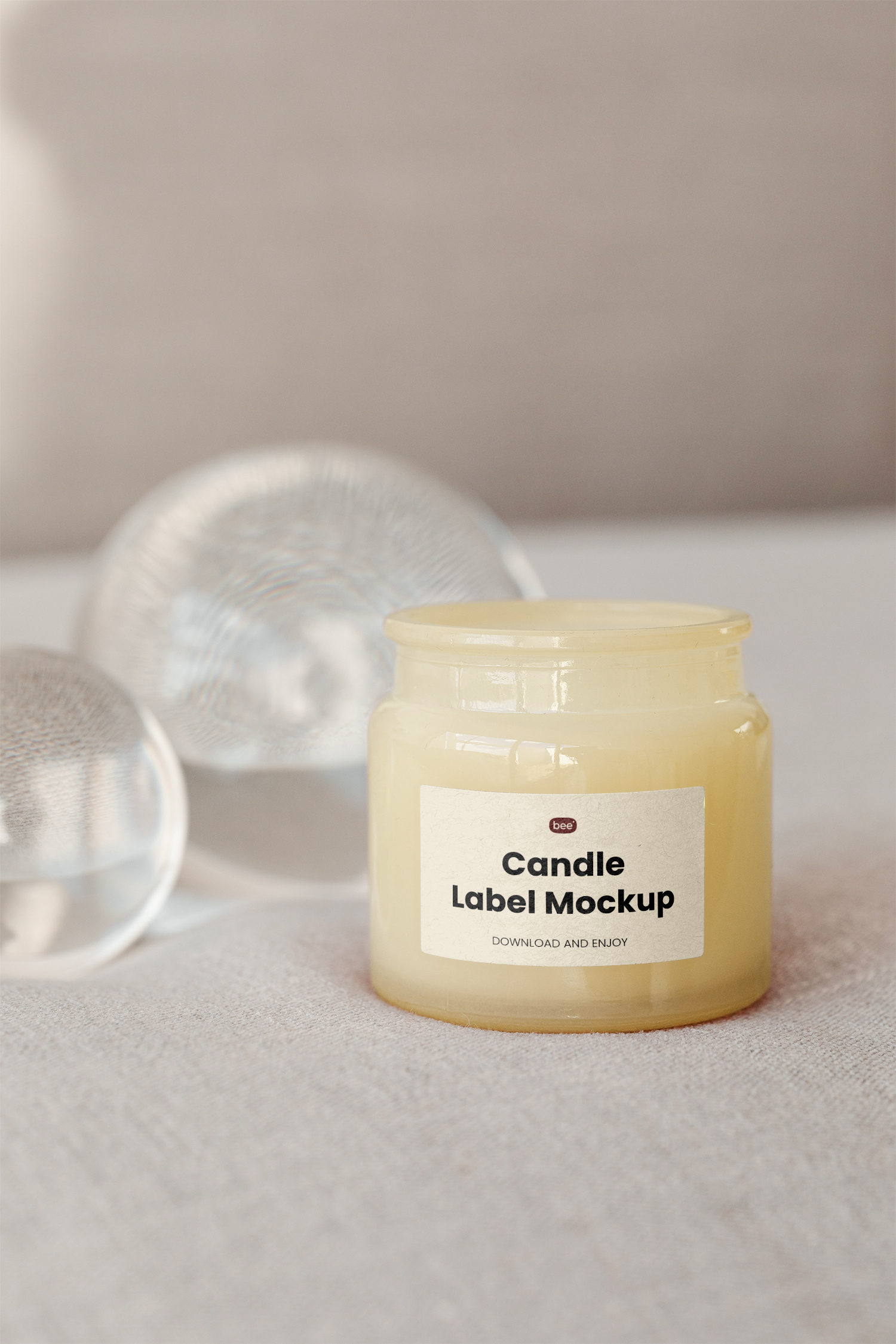 Label Jar with Glass Ball Free Mockup