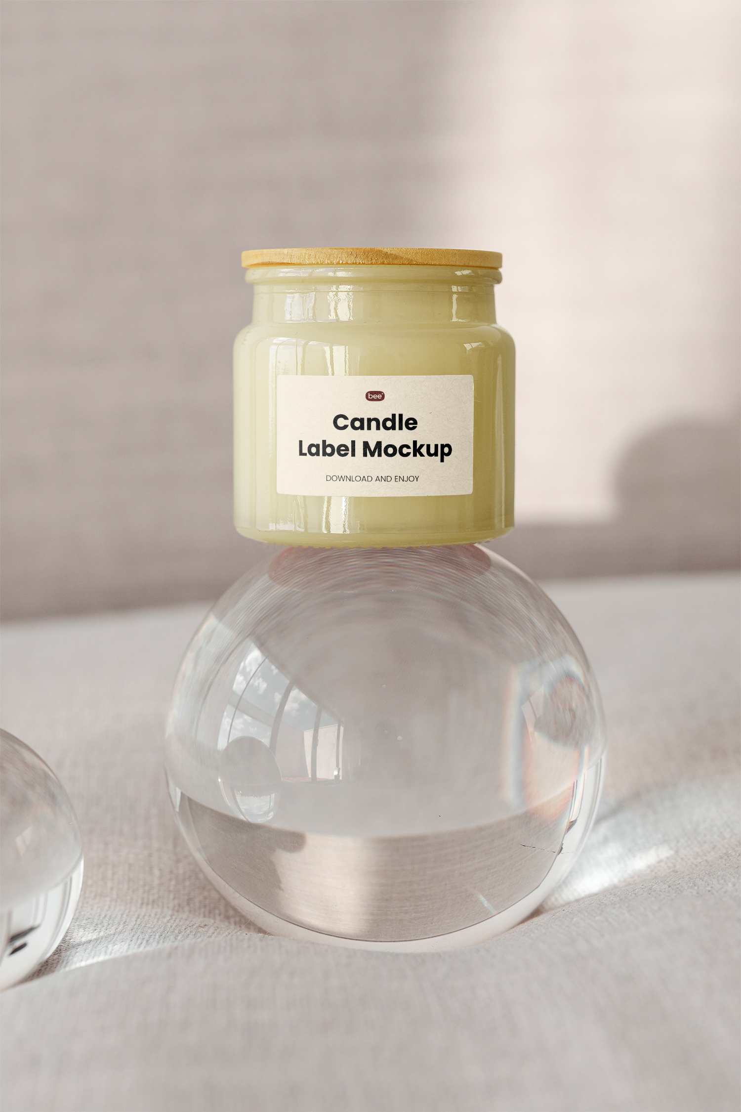 Packaging Jar with Glass Ball Free Mockup