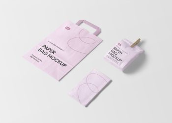 Paper Bags and Napkin Free Mockup