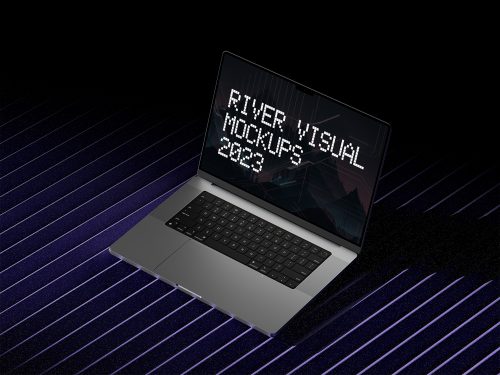 Ridges Foam Macbook 16 Pro Free Mockup