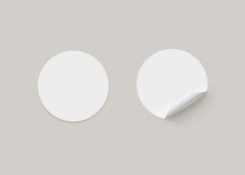 Round Paper Stickers Free Mockup