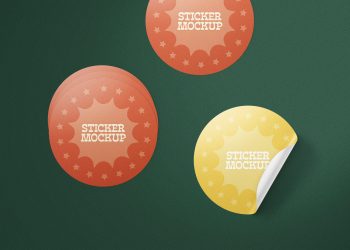 Round Stickers Free Mockup