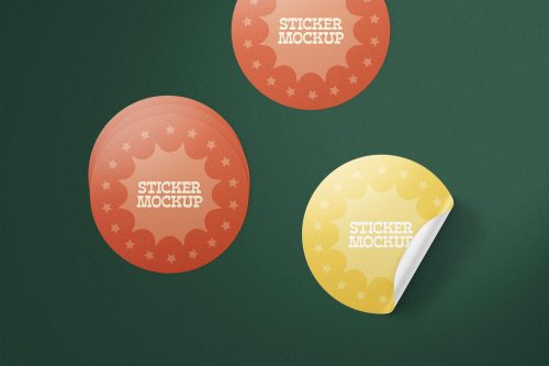 Round Stickers Free Mockup