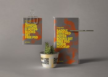 Saddle Notebook Free Mockup Scene
