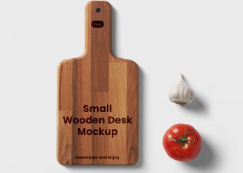 Small Wooden Desk Free Mockup