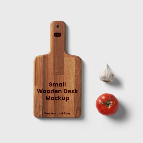 Small Wooden Desk Free Mockup