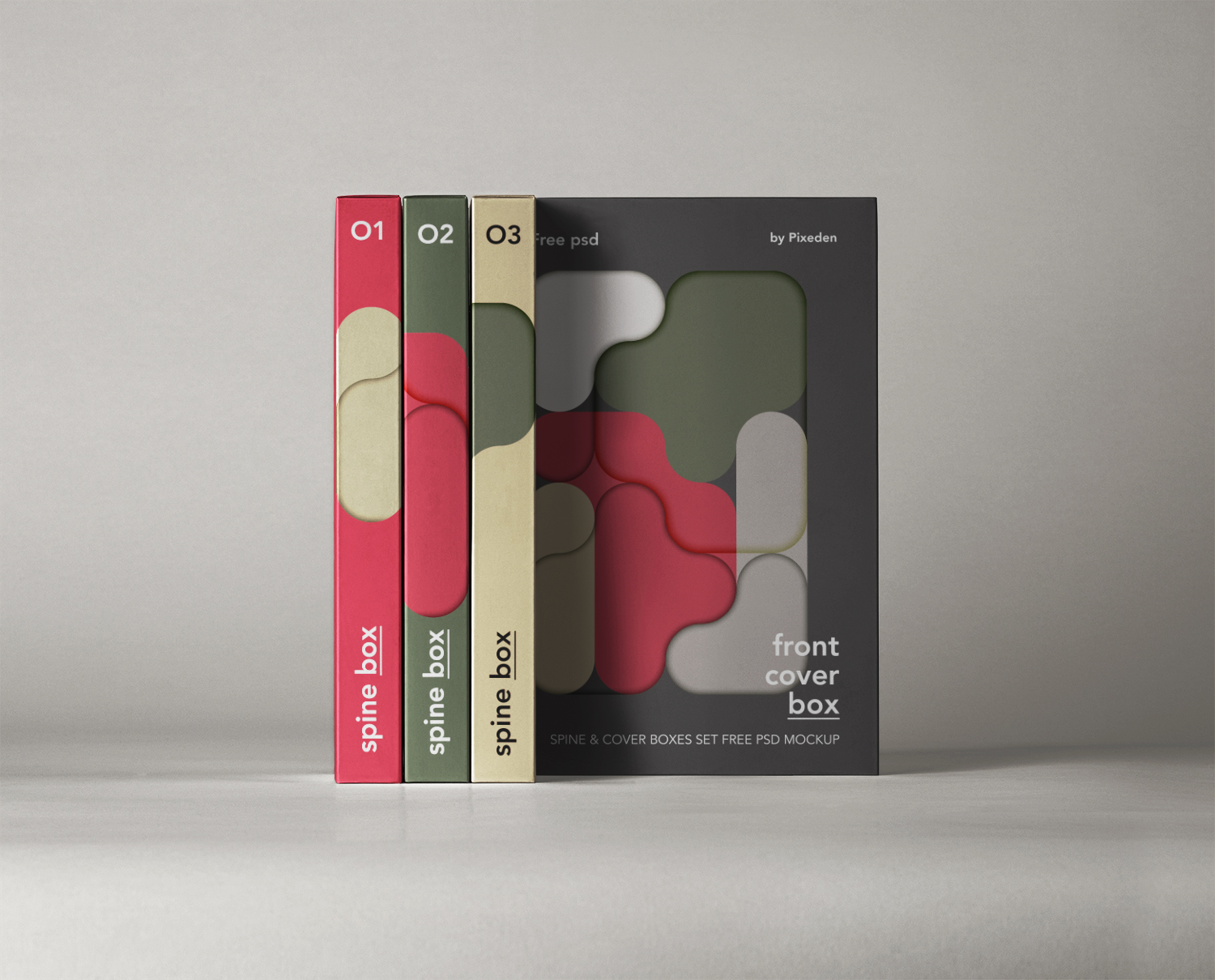 Spine Cover Boxes Free Mockup Set
