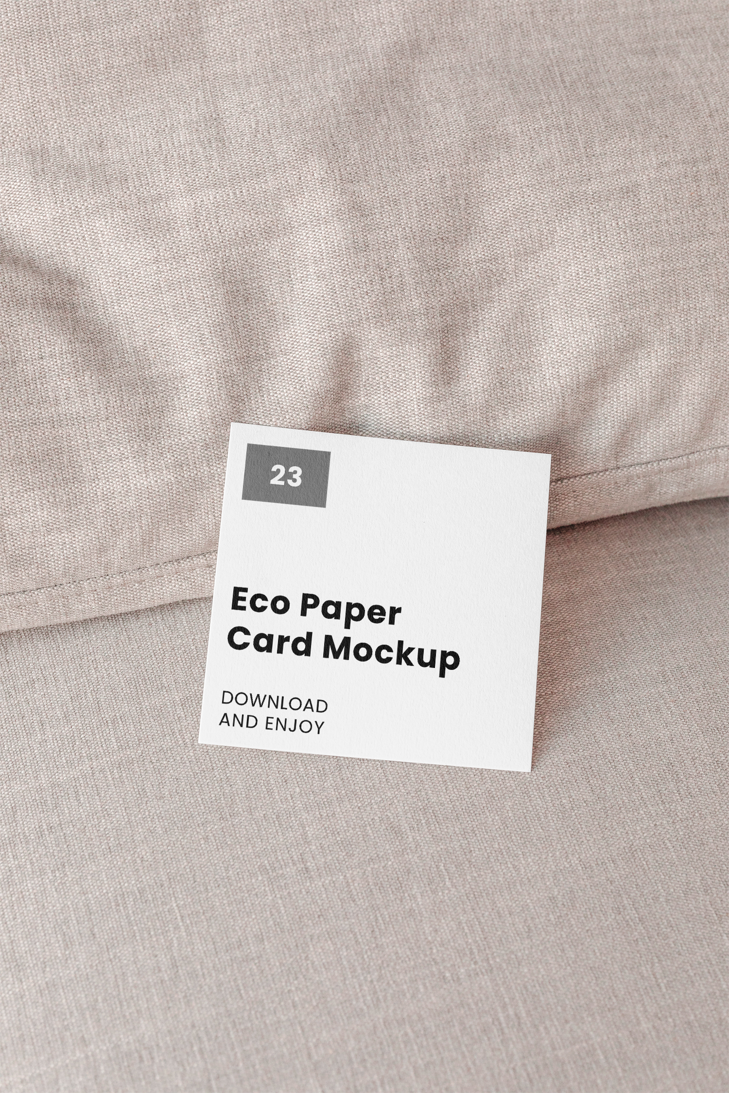 Square Card on Pillow Free Mockup