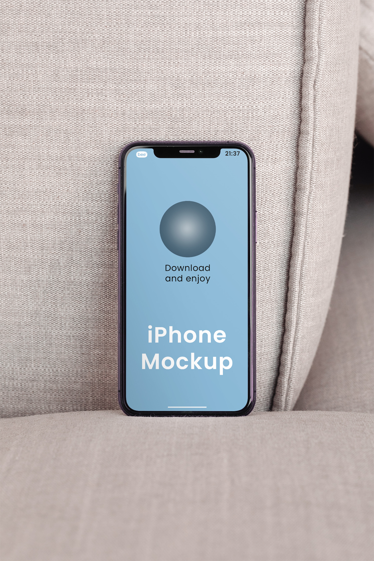 Standing iPhone Screen Free Mockup